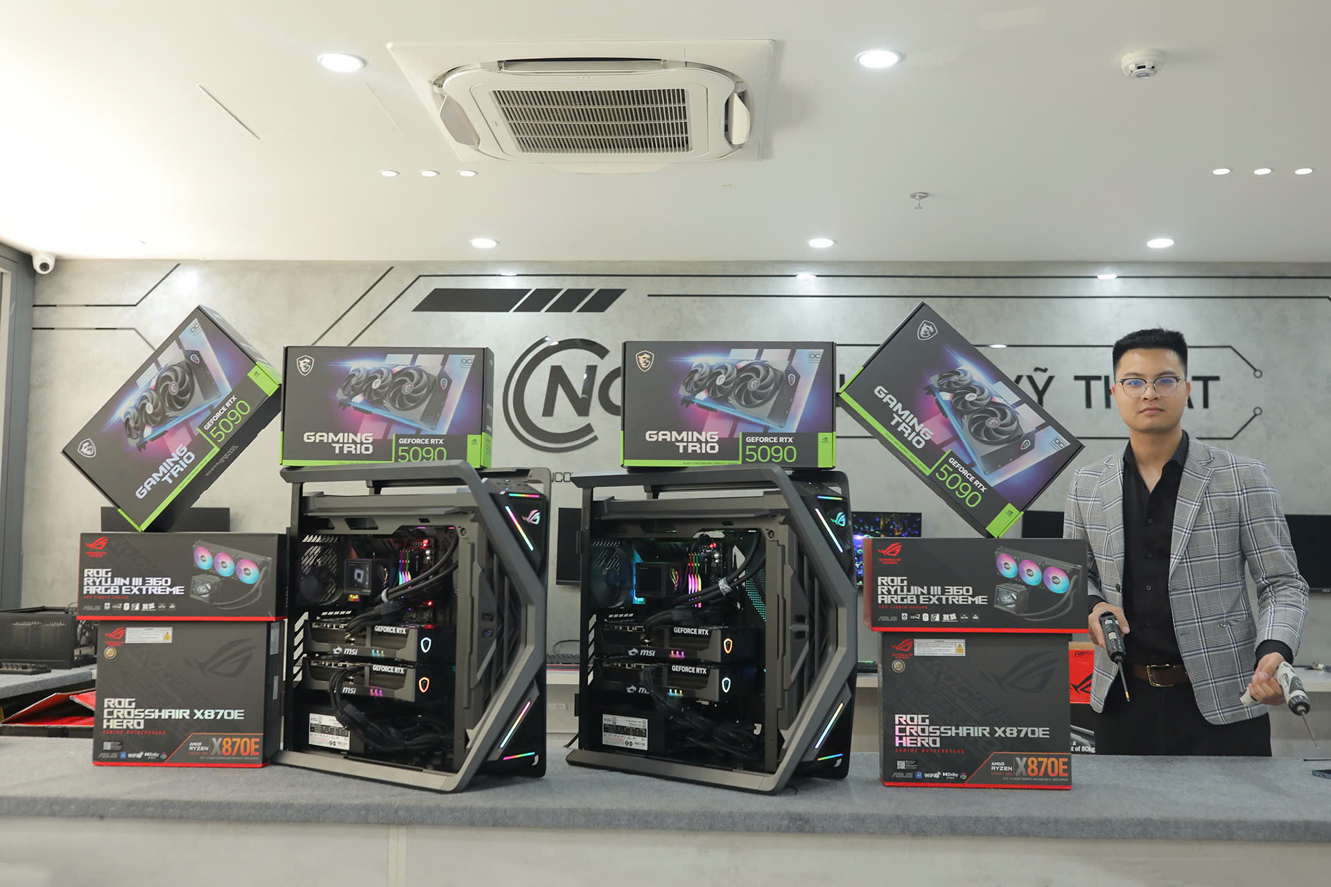 B\u1ed9 PC AI Ryzen 9 9950X | 2 VGA RTX 5090 32GB | Ram 128GB